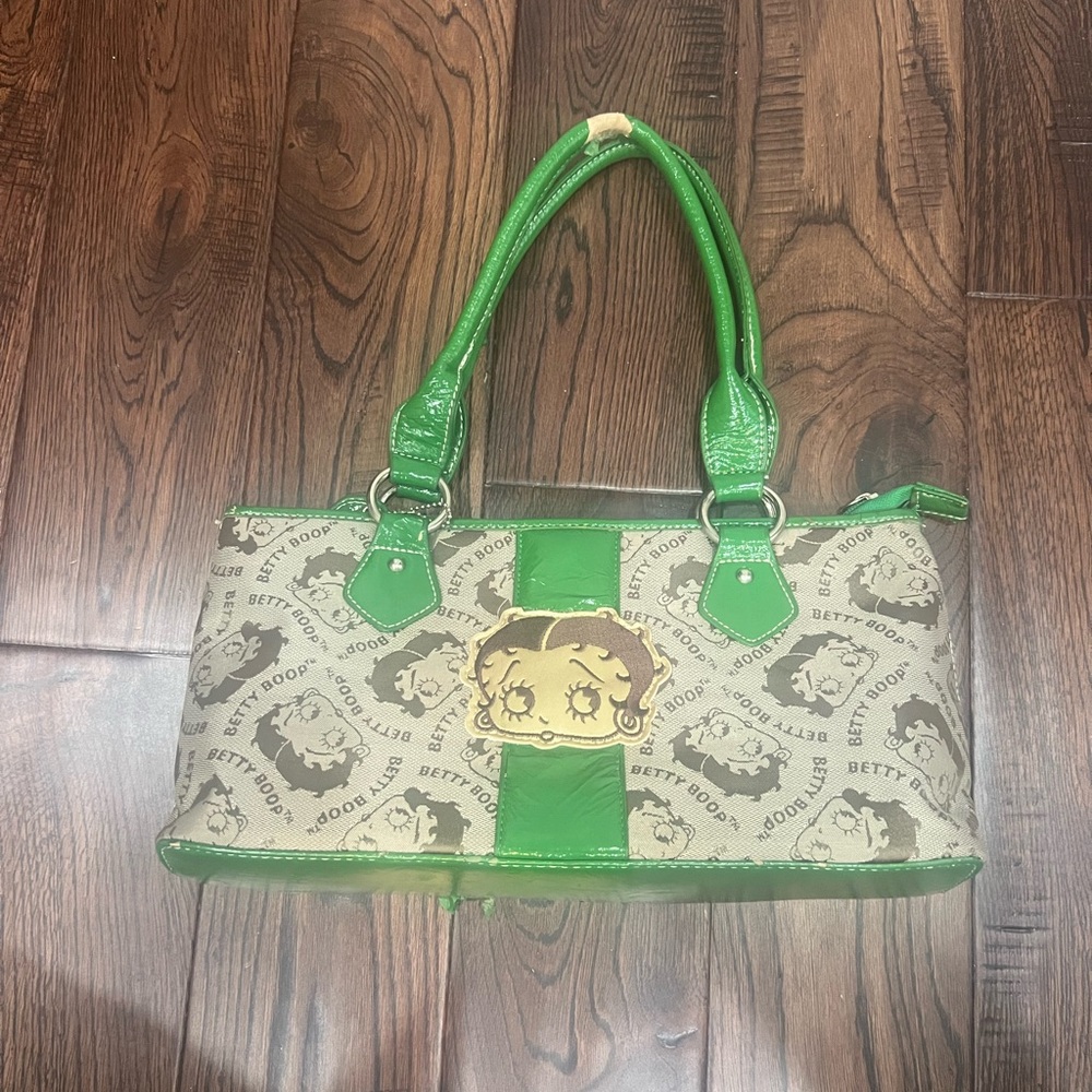 Betty Boop Green and Cream Shoulder Bag with Dollar Print